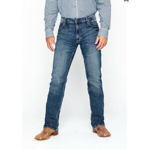 Wrangler Retro Slim Boot Cut Cowboy Western Blue Jeans Men's 36x30 Low Rise Zip
